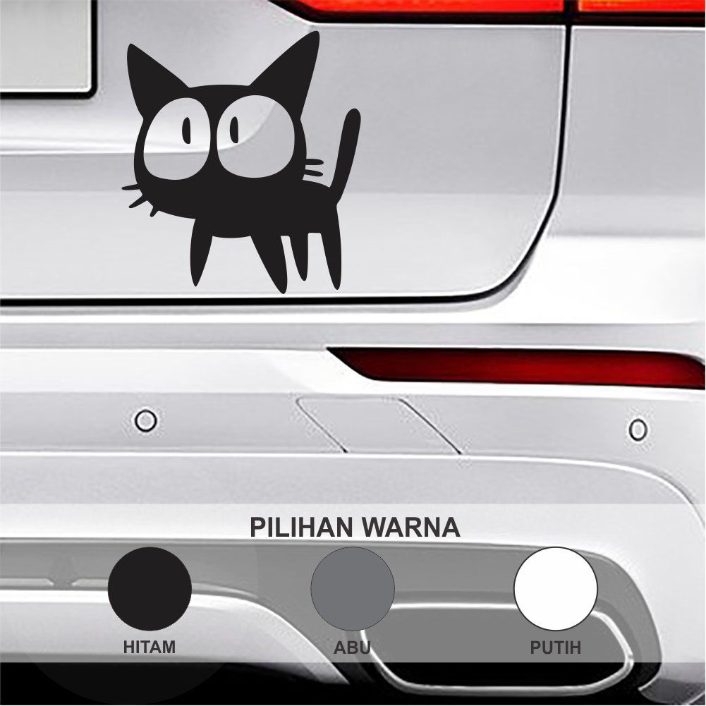 Stiker Body Mobil Kucing Kaget Mata Belo Stiker Cutting Sticker Mobil Stiker Variasi Mobil