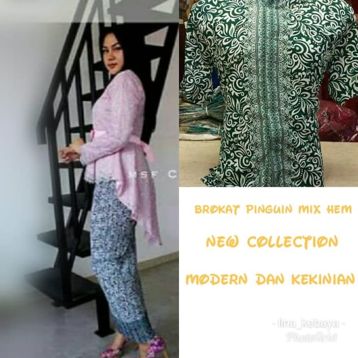 Couple set kebaya brukat aurora tuton dan hem pendek model kekinian