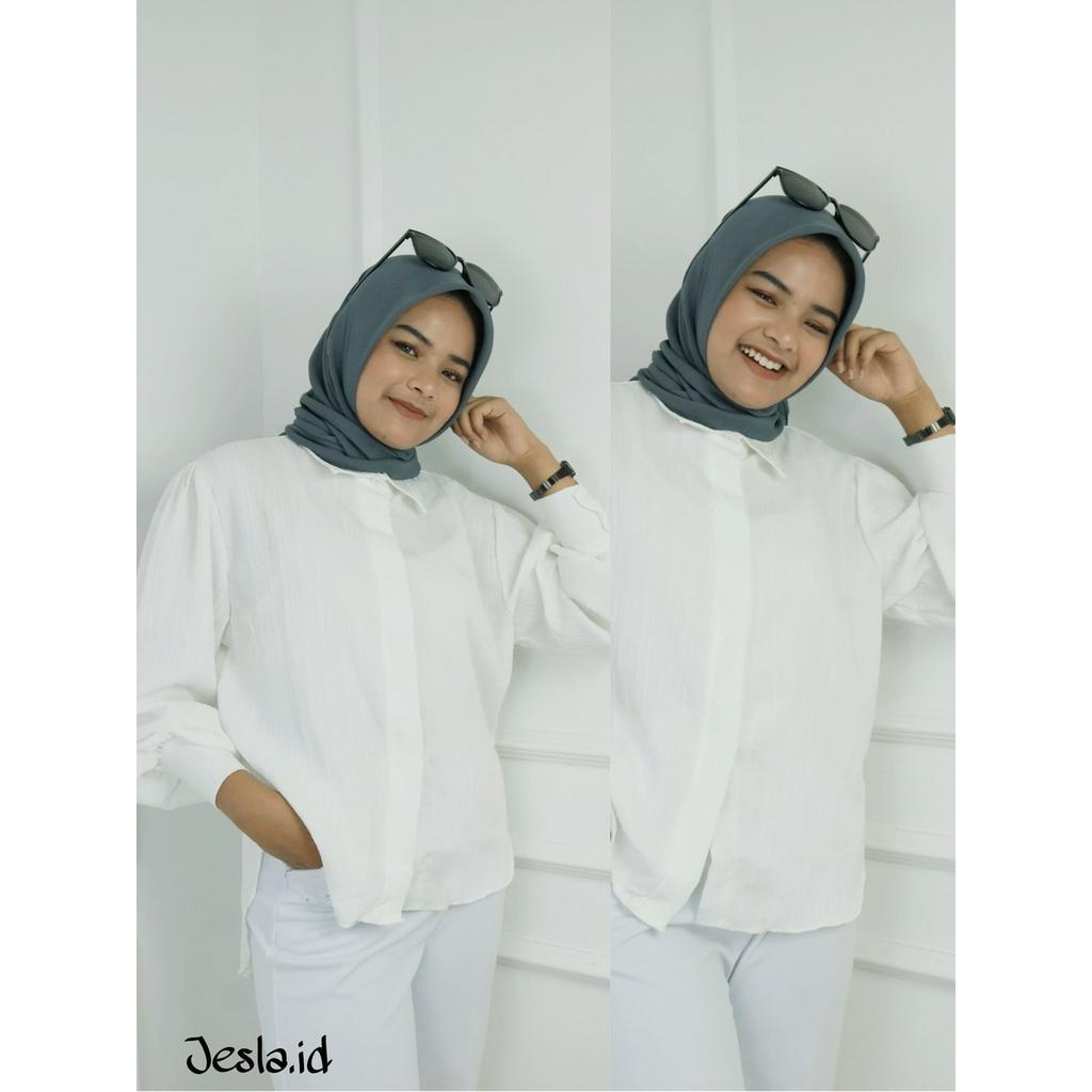 BLOUSE WANITA LUORYN SHIRT BAHAN LADY CRUSH MOTIF POLOS UKURAN M L XL XXL LD 104 -120 CM BLOUSE WANITA  KOREA STYLE LENGAN PANJANG BLOUSE LADYCRUSH LENGAN BALON BAJU KEMEJA WANITA OVERSIZE BAJU WANITA BUSUI KEKINIAN