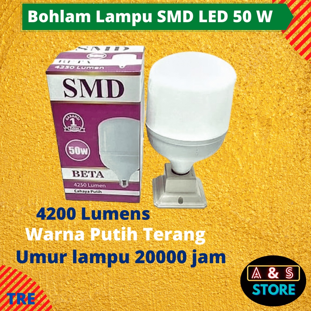 Jual Bohlam Lampu LED 50 Watt Tabung Putih Terang | Shopee Indonesia