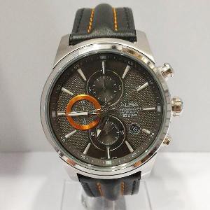 Alba AM3457X1 Men Chronograph AM3457X AM3457 Silver Black Leather Jam Pria