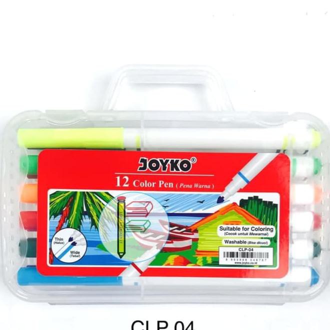 

Spidol Bisa Dicuci Joyko Clp-04 Washable Color Spidol 12 Warna Per Set Best Seller