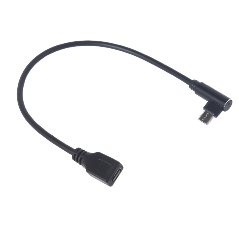 Vivi Kabel Extension Micro USB Kepala Siku Metal Portable Warna Hitam Untuk Handphone / Perekam Mengemudi