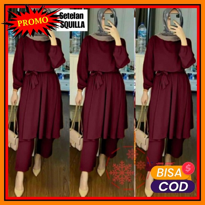 Cod Kaira One Set Setelan Outher Wanita Korean Style Setelan D PA750 St Squilla Jumbo Setelan Wan