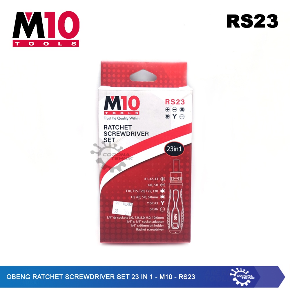 M10 - RS23 -Obeng Ratchet Screwdriver Set 23 in 1