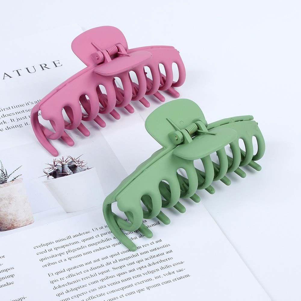 Needway Hair Claw Wanita Ukuran Besar Warna Solid Jepit Rambut