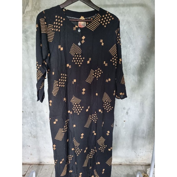(COD) Daster Batik Lengan Panjang Longdres Dan Lengan Pendek Kancing Busui Friendly Kekinian