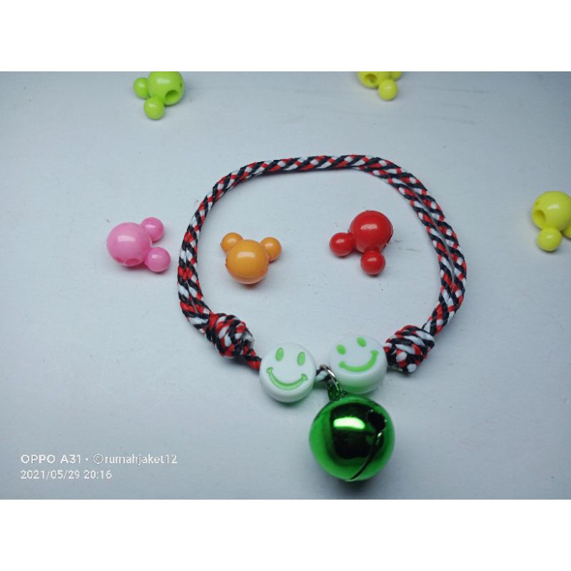 KALUNG KUCING MANIK DAN LONCENG 12MM /KALUNG PERUSIK