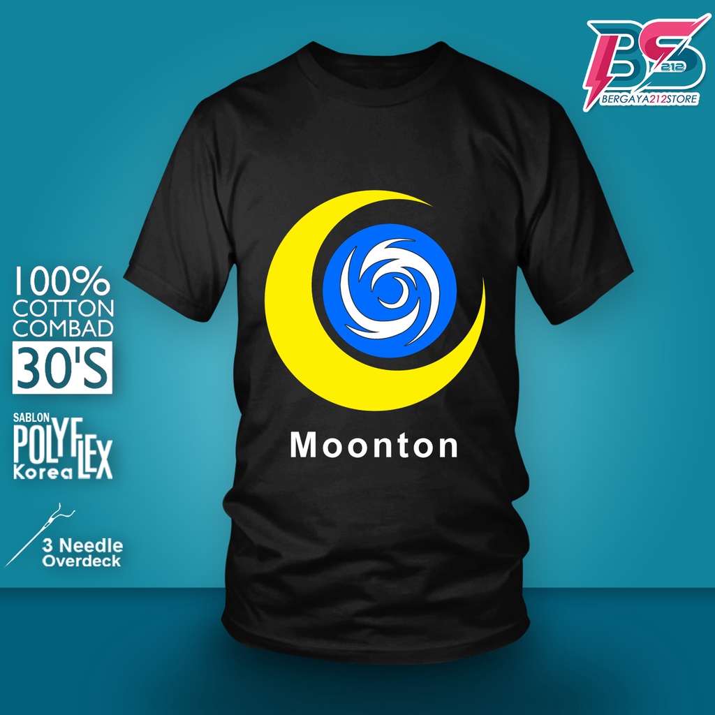 Kaos Oblong Pria Wanita MOONTON Cotton Combed 30s Adem Dipakai / Baju Logo Gamer Gaming Game