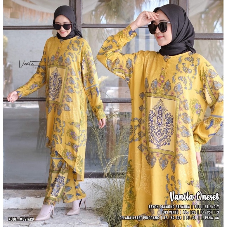 Busana Wanita VANILA ONESET | Rayon diamond premium Busui Friendly Ld120 Pj 95/113