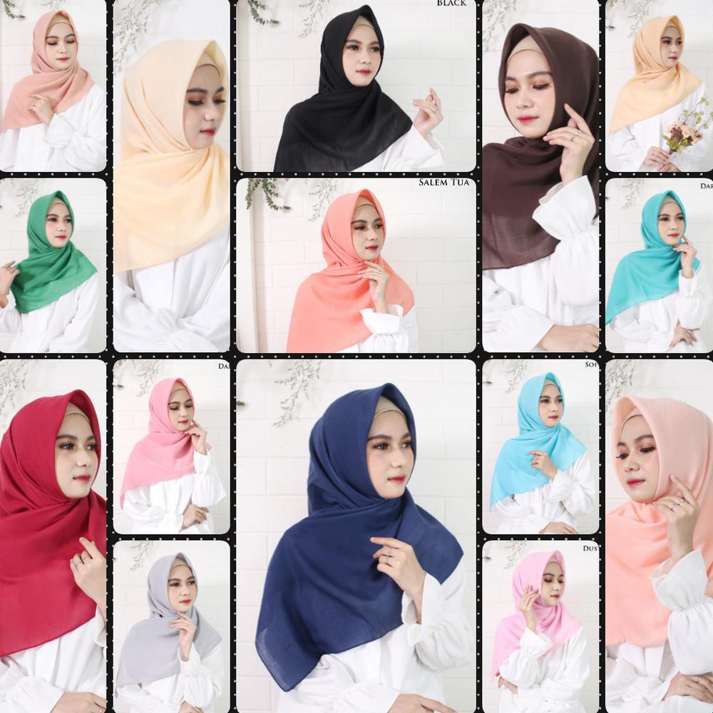 BELLA SQUARE KATUN PARIS HJ001 / HIJAB SEGI EMPAT / JILBAB SEGI EMPAT / KERUDUNG SEGI EMPAT POLOS