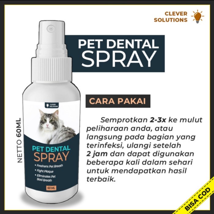 PET DENTAL SPRAY Penghilang Bau Mulut Kucing 60 ML