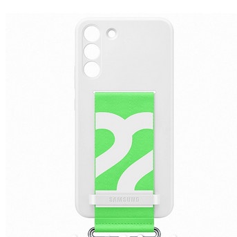 Silicon Cover With Strap Samsung Galaxy S22 Plus Original - White