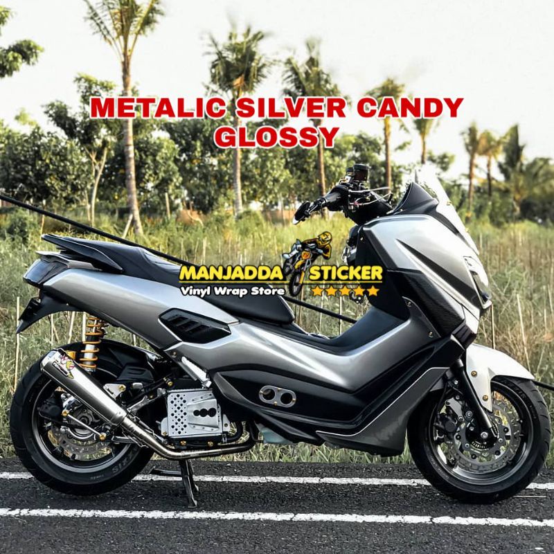 STIKER SKOTLET MOTOR WARNA SILVER METALIC CANDY KUALITAS PREMIUM