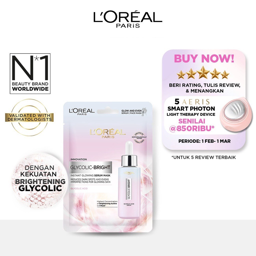 LOREAL Glycolic Bright Instant Glowing Serum Mask