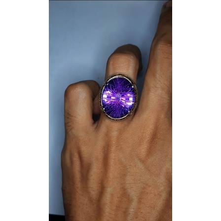 Natural permata kecubung Amethyst Quartz bungur tanjung bintang btb facet cutting