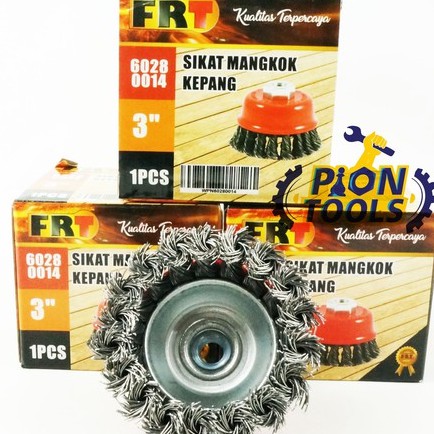 FRT SIKAT MANGKOK KEPANG 3" Twist knot Cup Brush Polishing Cup Brush 3 inch