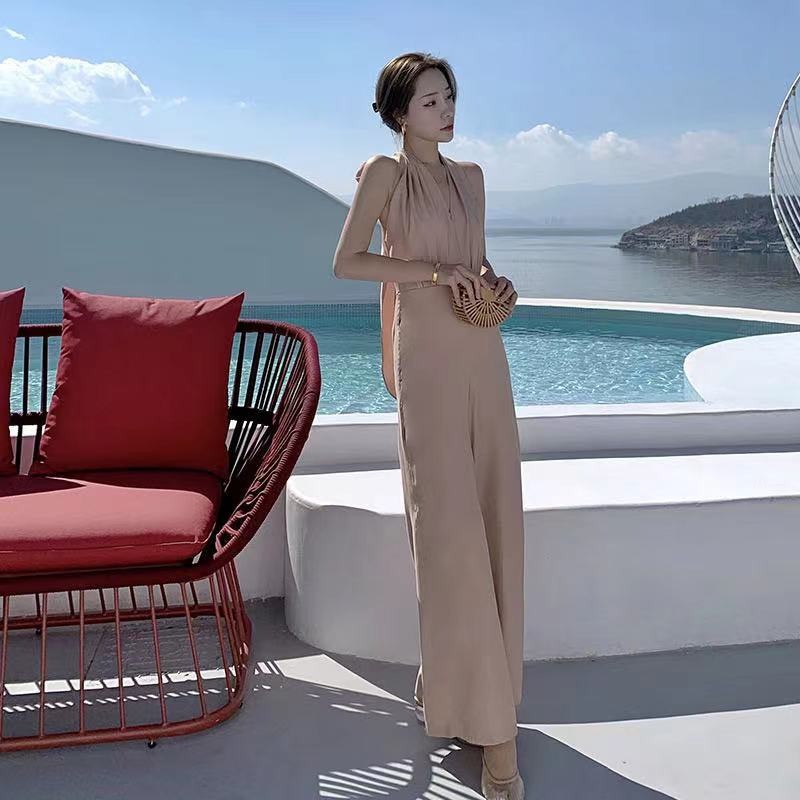 𝐑𝐄𝐀𝐃𝐘 𝐒𝐓𝐎𝐂𝐊 𝐒𝐀𝐅 - CLAIRE halter neck jumpsuit woman premium / casual playsuit / korean summer set / 