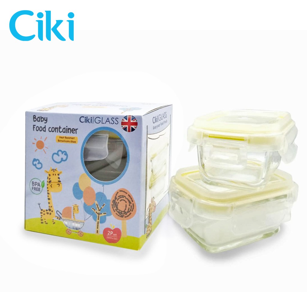 CIKI Baby Food Container 150ml KUNING (2pcs) Tanpa Sablon Takaran