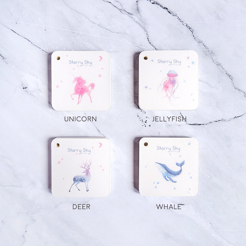 

Languo Starry Sky Plain Keychain Square Memopad - Kertas Memo