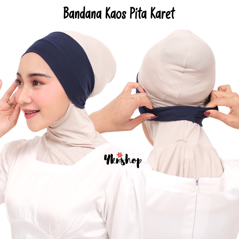 Bandana Kaos Pita Karet Belakang (Bandana Kaos Pita)