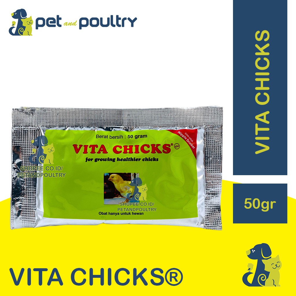 VITA CHICKS 50 GRAM - VITAMIN AYAM VITACHICKS / VITAMIN ANAK AYAM VITA CHICK / VITACHICK