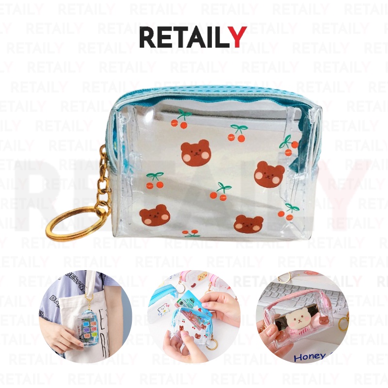 Retaily HL0122 Pouch Transparan Mini Tas Kosmetik Motif  Make Up Bag Serbaguna