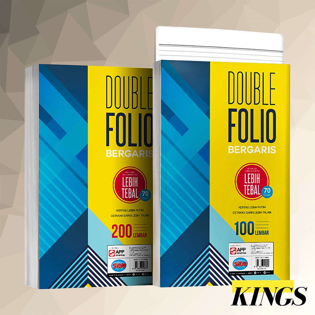 

10 Pcs SiDU Kertas Double Folio Bergaris 70 gsm