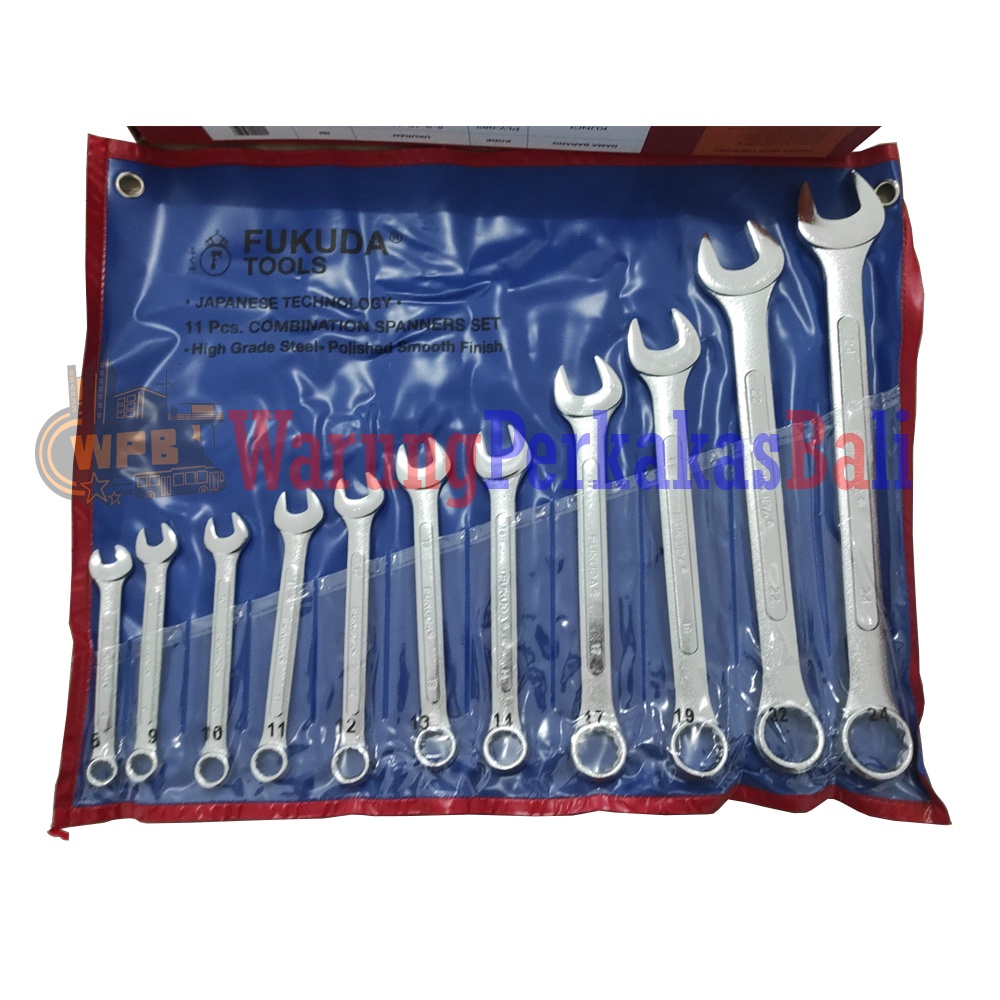 Kunci Ring Pas Set 11 Pcs Fukuda Steel 8mm-24mm TERMURAH Fukuda Stel