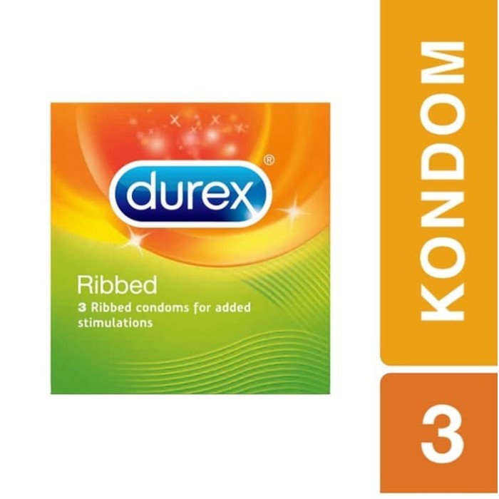 Privasi Aman Kondom Durex Ribbed isi 3 - Tekstur Gerigi