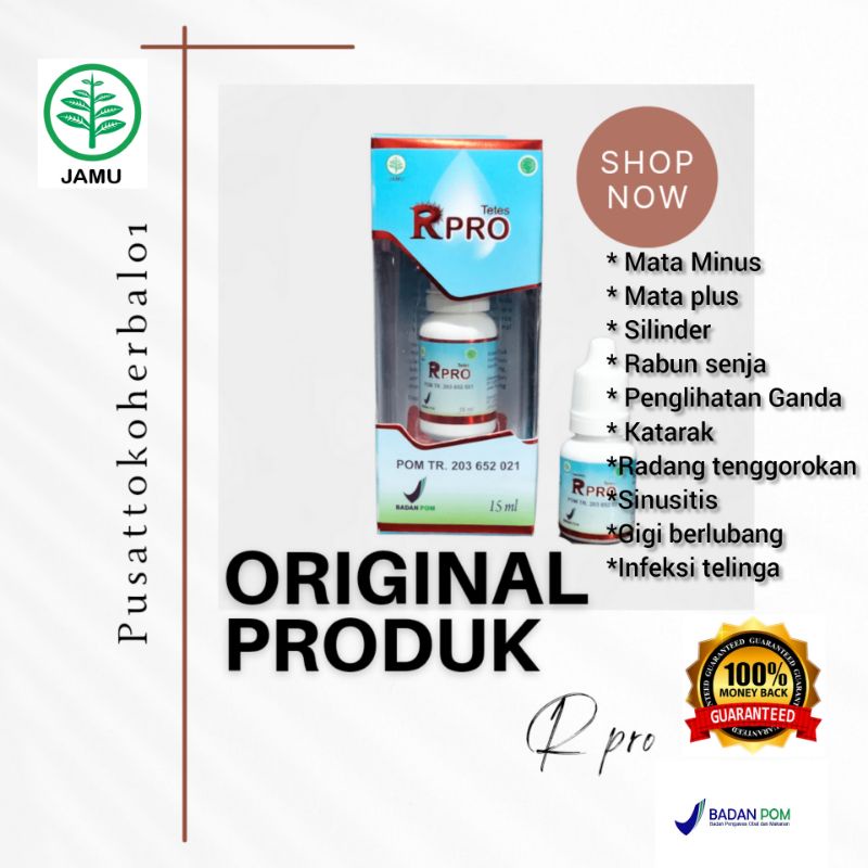 R PRO TETES MATA OBAT KATARAK/GLUKOMA/SILINDER/MINUS HERBAL RPRO  asli