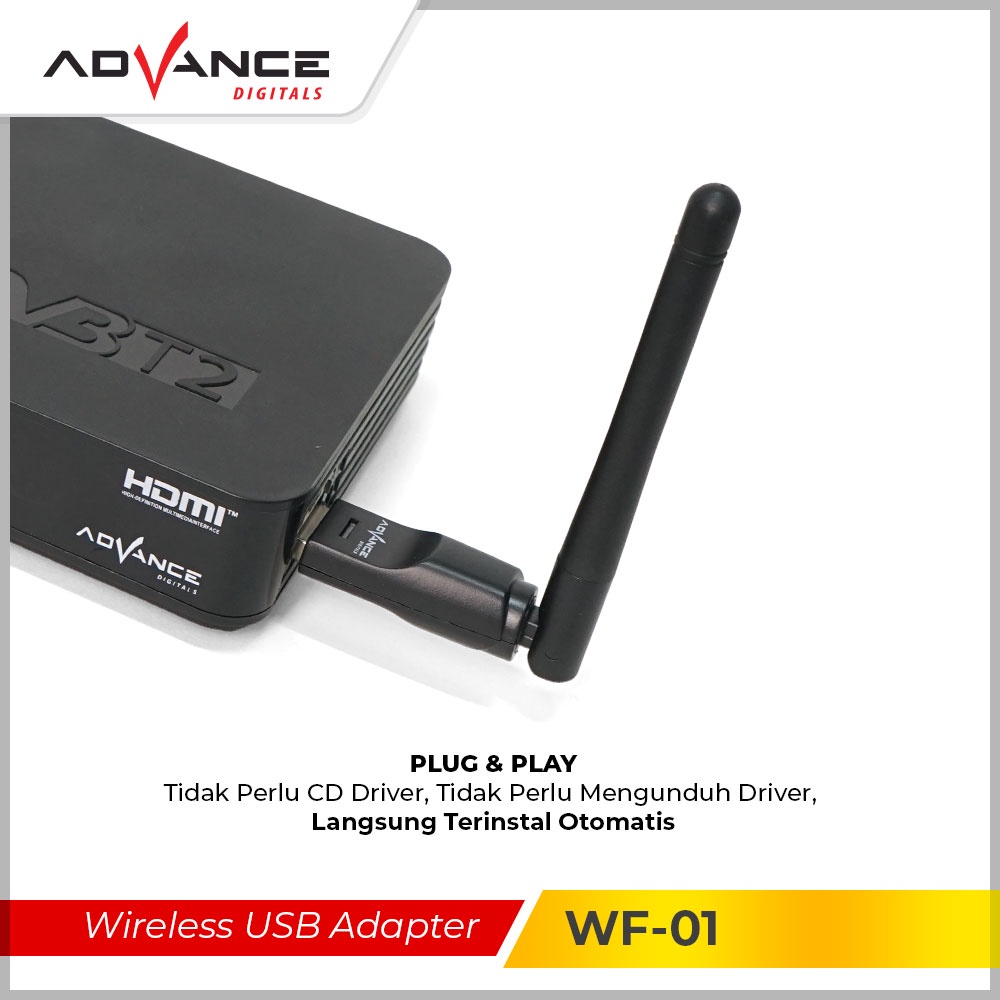 Advance Digitals USB Dongle Wifi Wireless Adapter Receiver WF-01