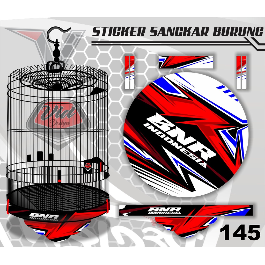 STIKER DEKAL SANGKAR MURAI TEBOK KANDANG BULAT BNR NO 1 2 3 4