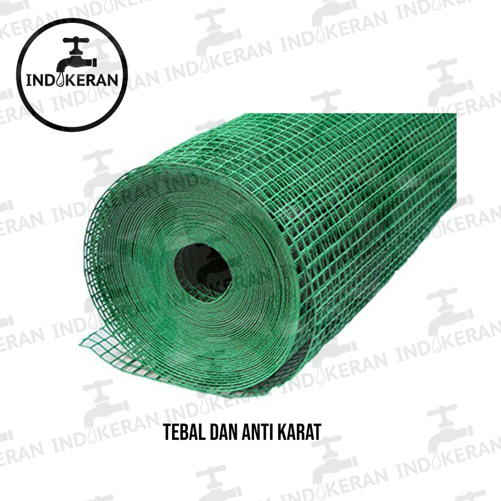 INDOKERAN - Kawat Loket PVC Hijau 90 CM x 10 Meter - 1/2 Inch - High Quality