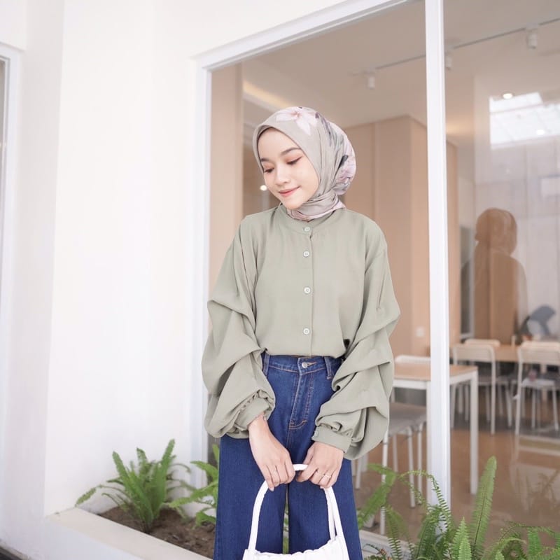 CUBITA TOP BLOUSE // KEMEJA CRINCLE OVERSIZE WANITA