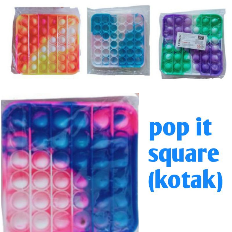 MAINAN ANAK VIRALL FIDGET PUSH /POP IT PELANGI RAINBOW MOTIF LUCU MURAH MERIAH-Square