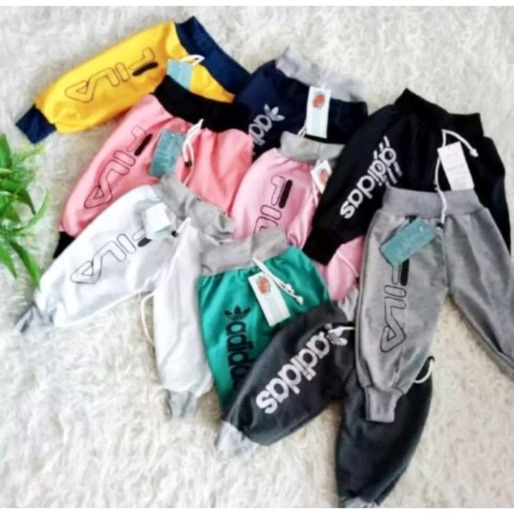 Celana jogger anak perempuan dan pria isi 3 pcs