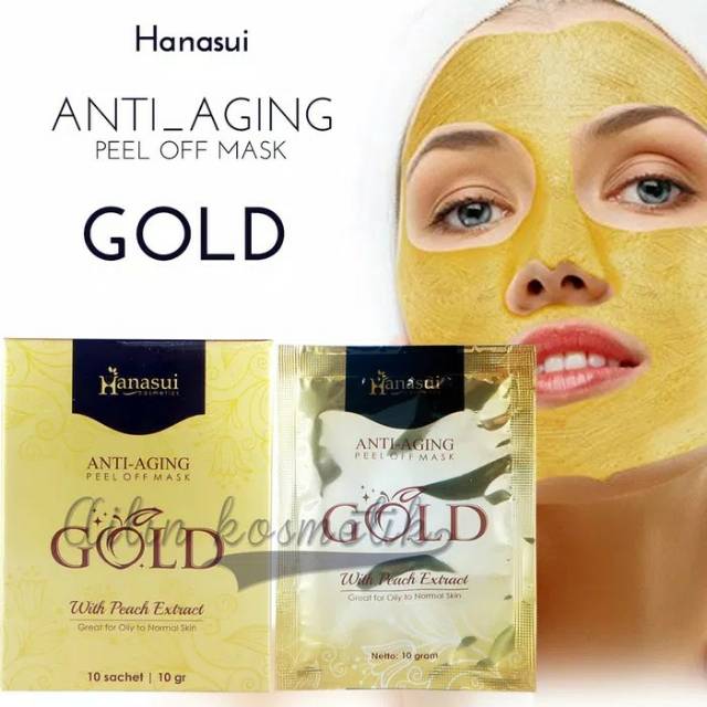 MASKER GOLD HANASUI ANTI AGING BPOM / BOX