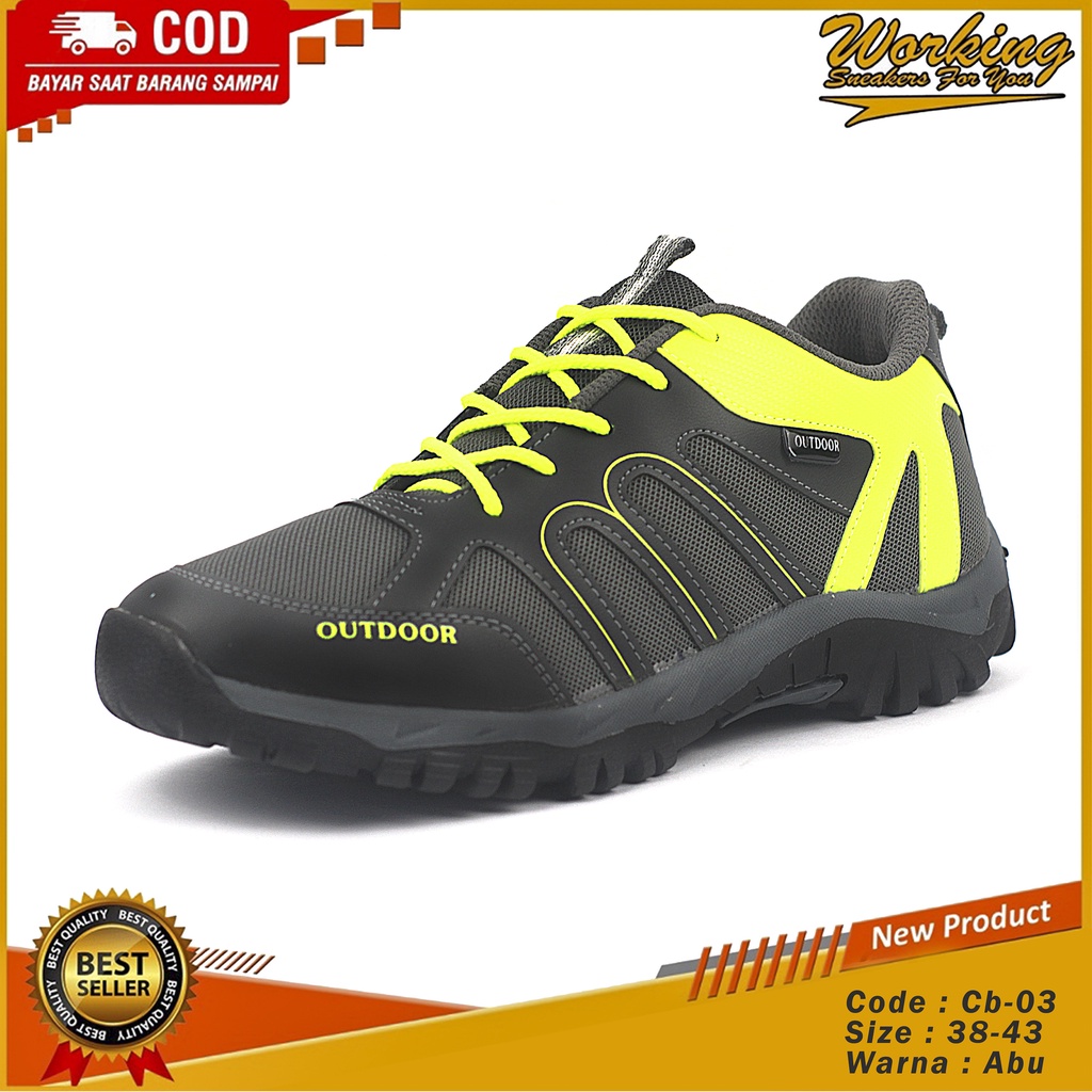 Sepatu Pria Original Working CB-03 // Sepatu Hiking Anti Air Gunung Adventure Touring Outdoor Shoes