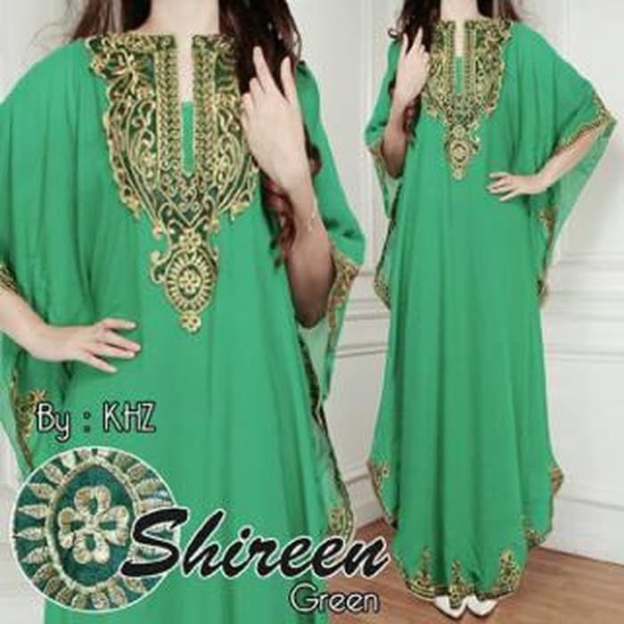 ORI KAFTAN SHIREEN LEBARAN 2024 FASHION MUSLIM EXCLUSIVE SIFON BORDIR KAFTAN PESTA MAXI DRESS TERMUR