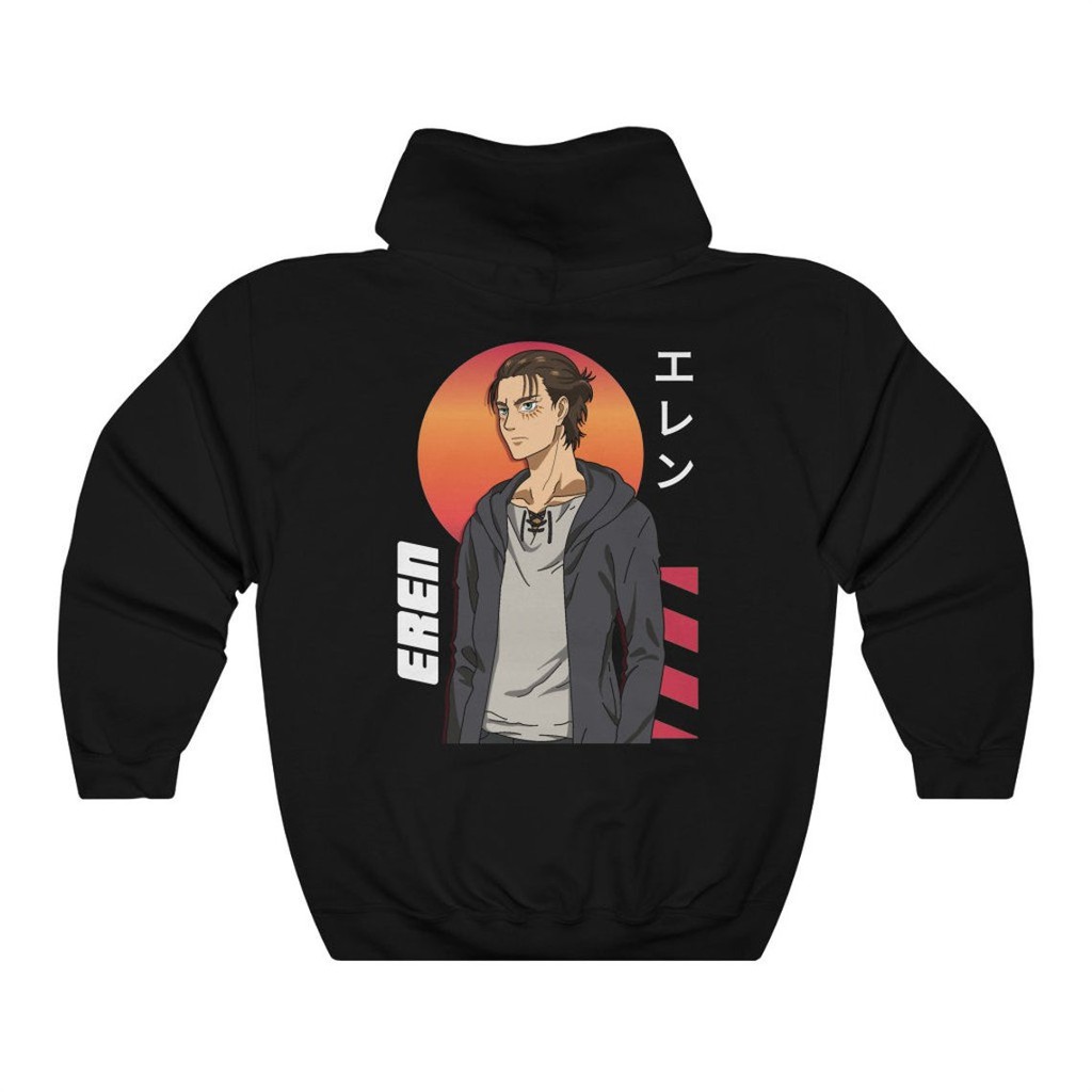 Hoodie Eren Yaeger Kanji AOT Attack On Titan SNK Anime Manga Premium