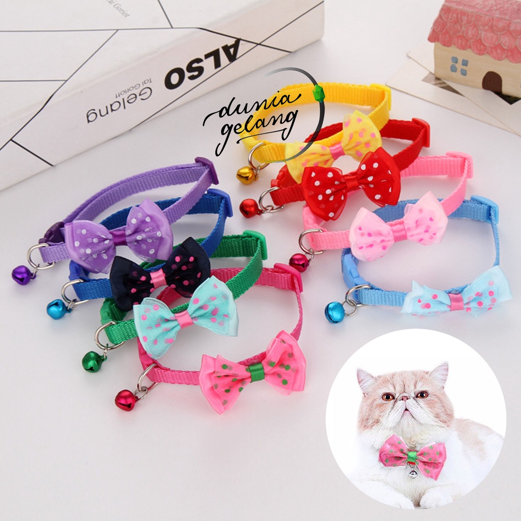 KALUNG KUCING LONCENG PITA BISA DIBESARKECILKAN / GELANG NATAL BEL KERINCING / DUNIAGELANG.ID