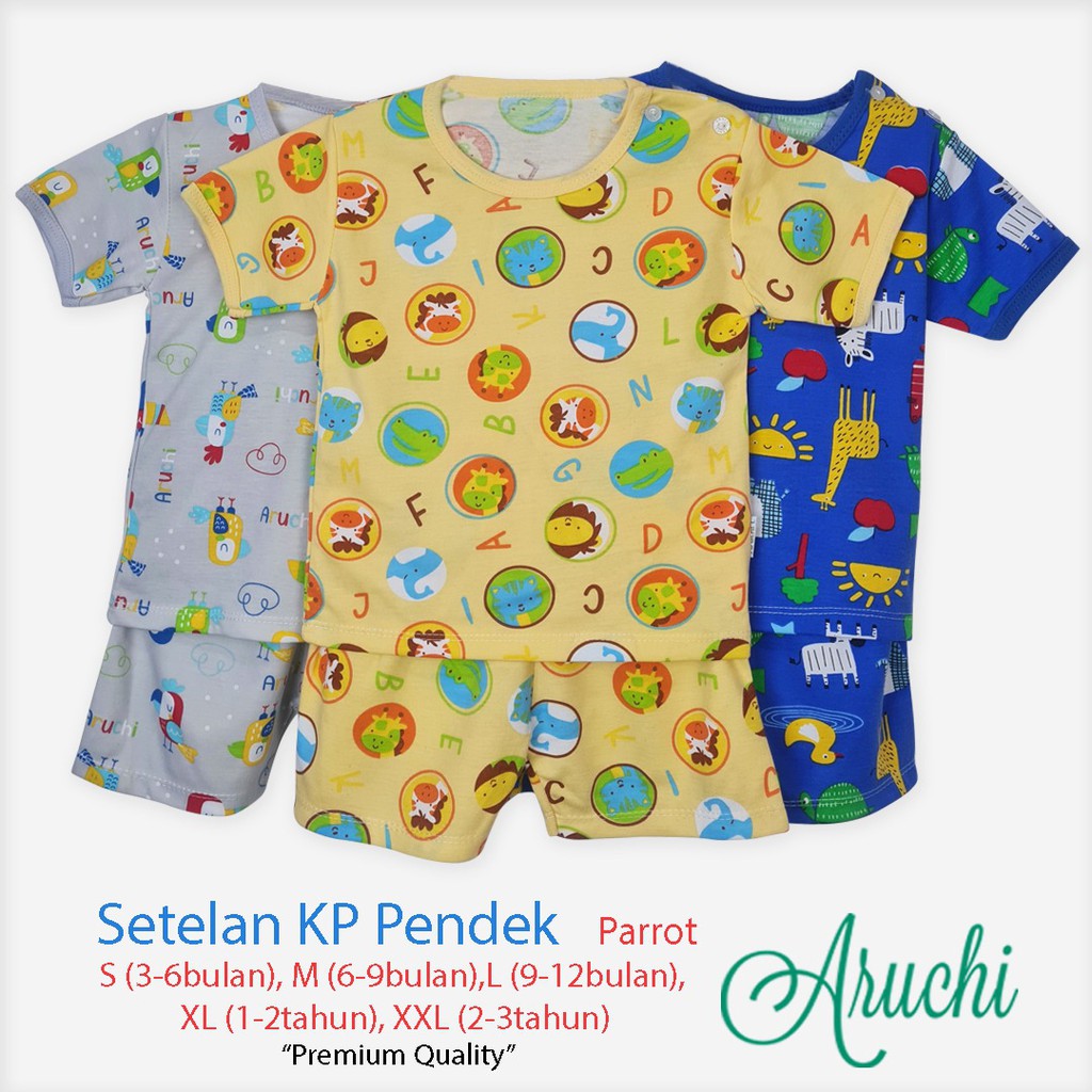 Aruchi Baby Setelan Piyama Pendek Motif / Piyama Anak