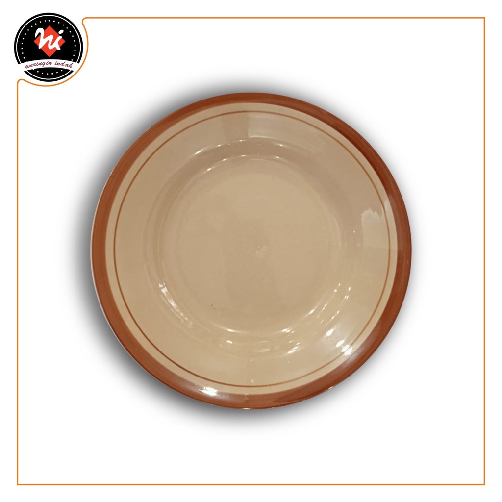 Weringin Indah - Piring Makan KL Coklat, Piring Makan Coklat Lucky, Piring Makan List Coklat, Piring