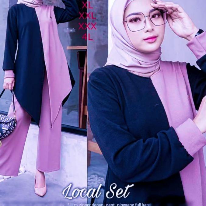 ➬ Setelan Jumbo kekinian LD UP TO 140/Setelan Baju Muslim Model Terbaru 2021/Setelan Baju Muslim Jum