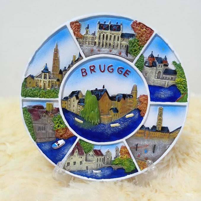 Piring Souvenir Pajangan Negara Brugge Belgia Belgium