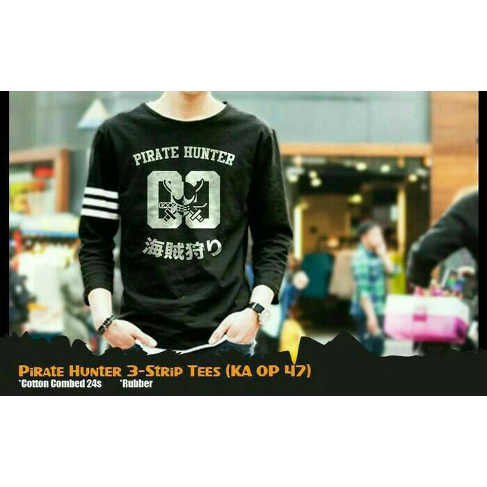 Kaos Pria Anime One Piece Pirate Hunter Lengan Panjang - KA OP 47