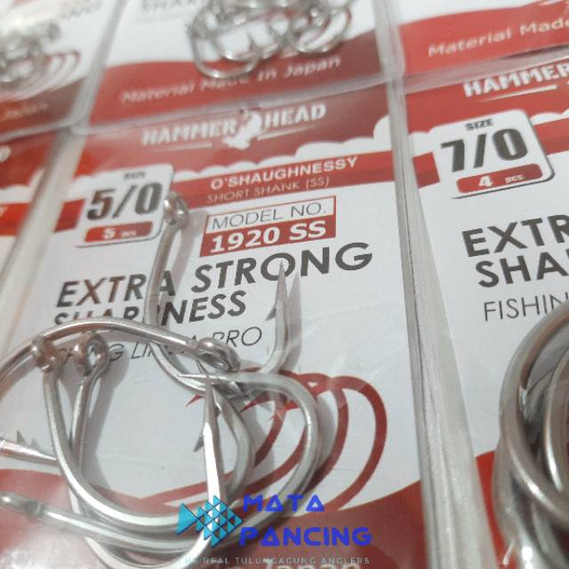 Kail mata pancing hammerhead 1920 SS  warna putih bahan campuran stainless jadi tidak mudah melar