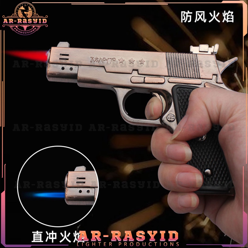 BISA COD Korek Api 2 Api Bara dan Las Gas FN Model Pistol 3577