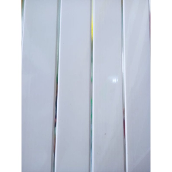 shunda plafon pvc motif putih nat silver